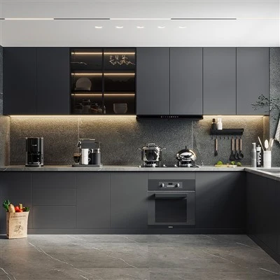 Dapur Modern Kabinet Gelap