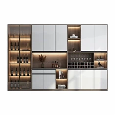 Lemari ruang tamu abu -abu